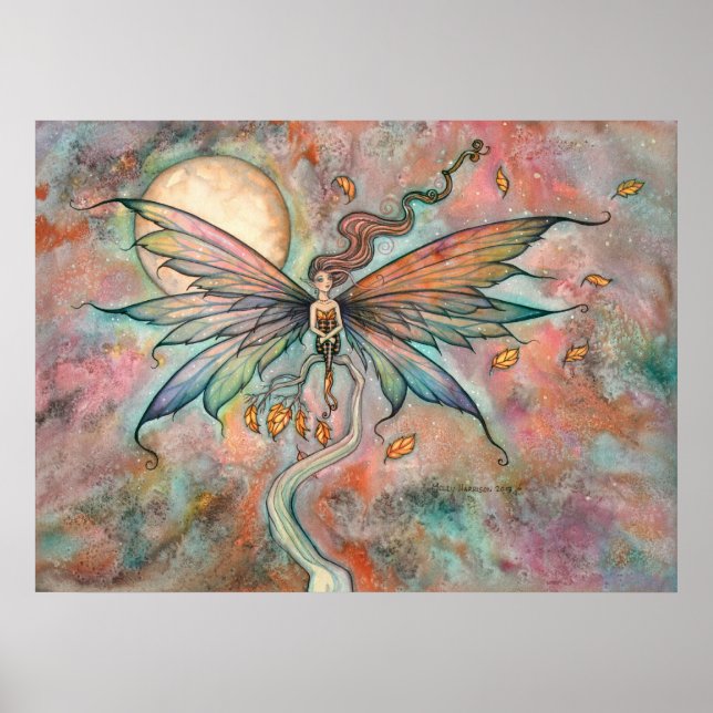 Autumn Upgust Fairy Fantasy Art by Molly Harrison Poster (Front)