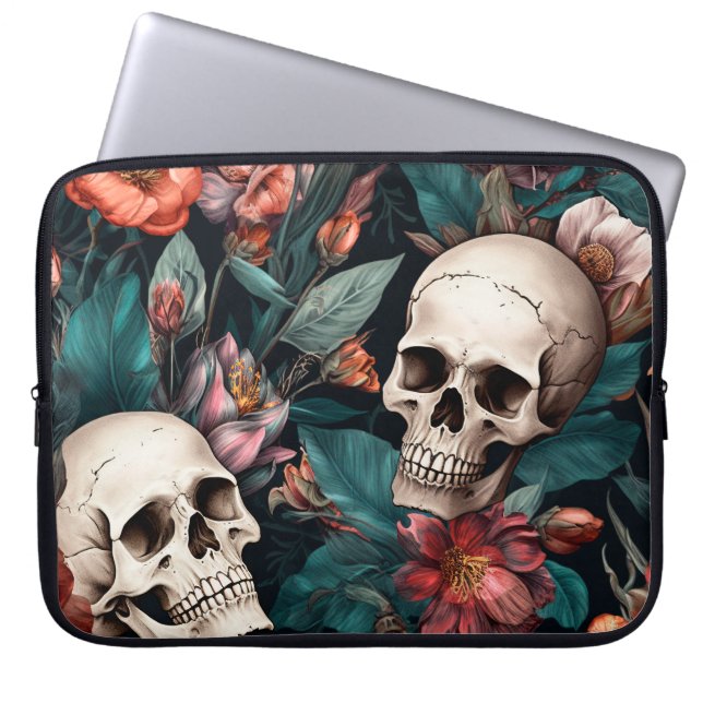 Autumn Vibes 3D Skull  Laptop Sleeve (Front)