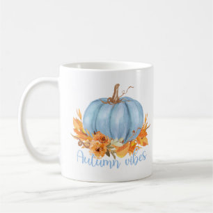 Autumn Vibes Blue Pumpkin Coffee Mug