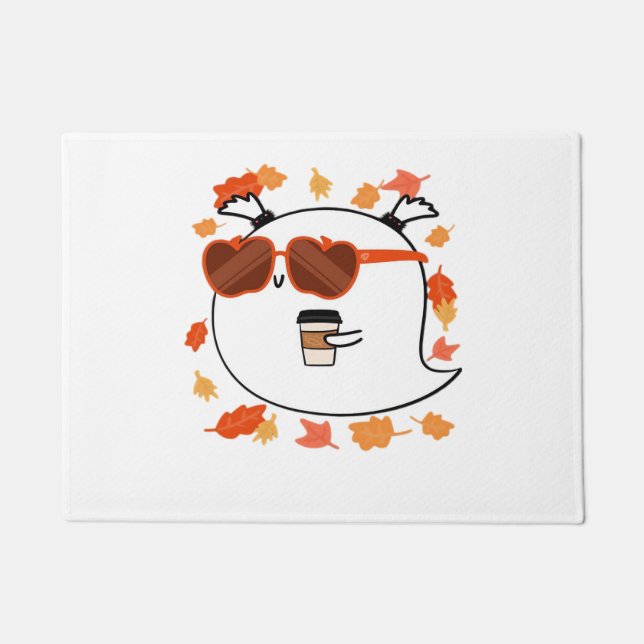 Autumn Vibes Cute Ghost Classic T-Shirt Doormat (Front)