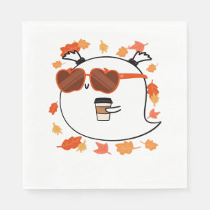 Autumn Vibes Cute Ghost Classic T-Shirt Napkin
