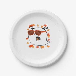 Autumn Vibes Cute Ghost Classic T-Shirt Paper Plate