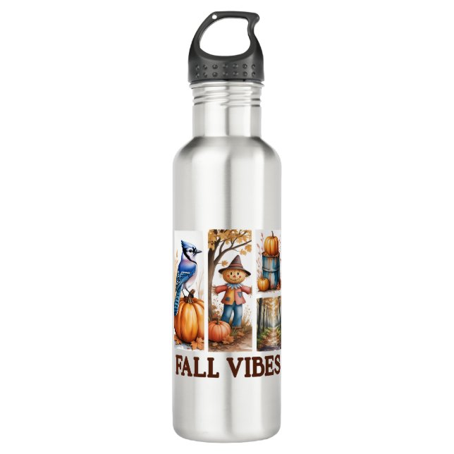 Autumn Vibes Fall Vibes 710 Ml Water Bottle (Front)