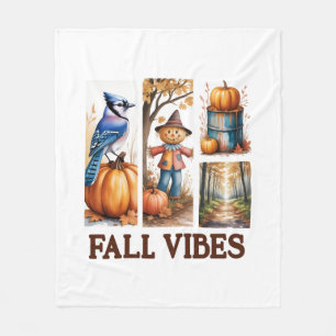 Autumn Vibes Fall Vibes Fleece Blanket