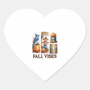 Autumn Vibes Fall Vibes Heart Sticker