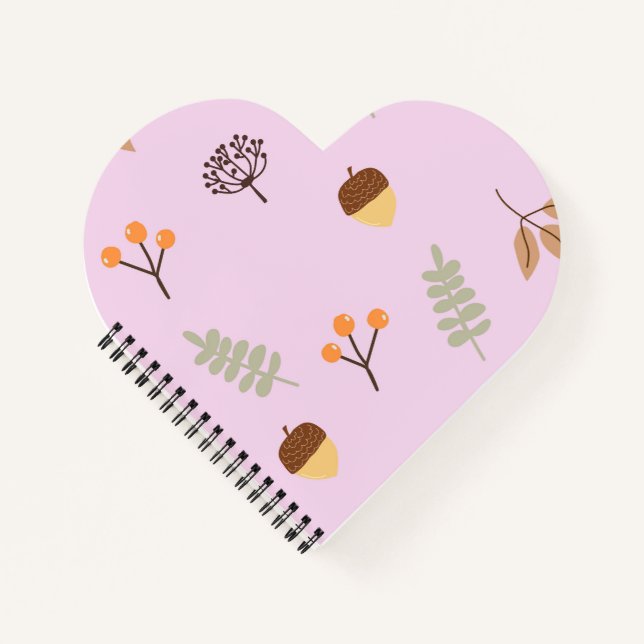 Autumn Vibes Leaf Pattern Art Notebook (Front)