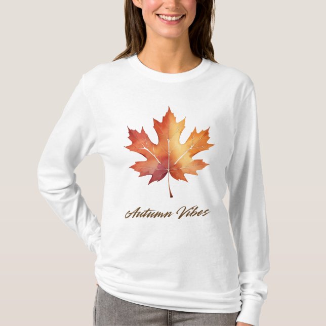 Autumn Vibes Leaf T-Shirt (Front)