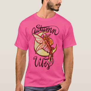 Autumn Vibes Moon Witch Black Fairy ArtT-Shirt T-Shirt