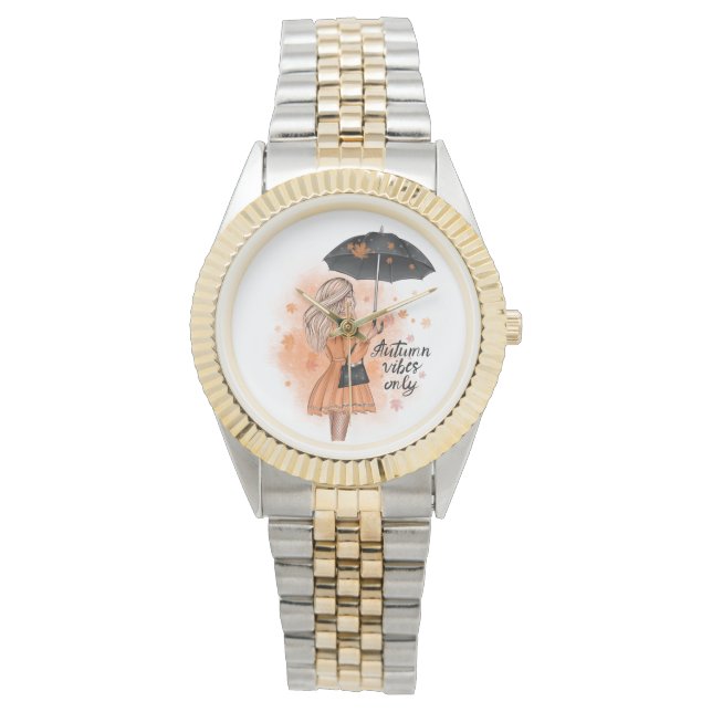 Autumn Vibes Only Fall Fashion Girl Watch (Front)