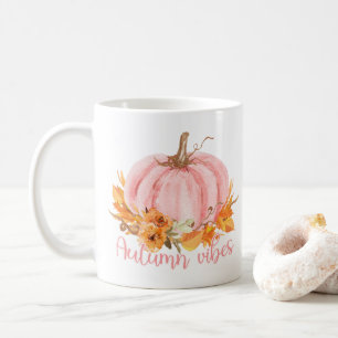 Autumn Vibes Pink Pumpkin Coffee Mug