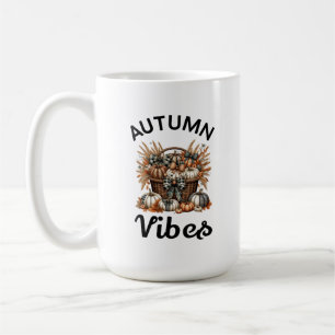 Autumn vibes pumpkin basket coffee mug