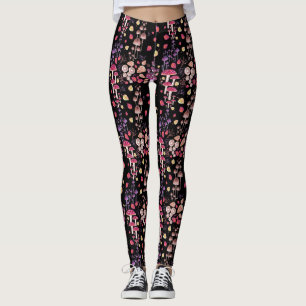Autumn Vibes Watercolor Mushroom Leggings