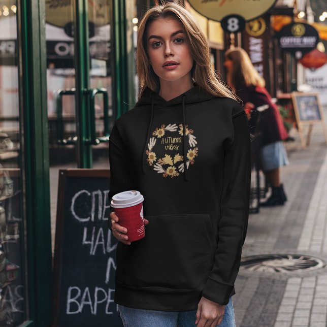 Autumn Vibes with Sunflowers and Autumn Leaves Hoodie (Creator Uploaded)