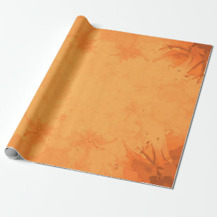 Autumn Victorian Brown Orange Pattern Wrapping Paper