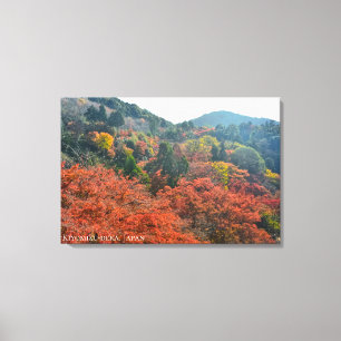 Autumn View from Kiyomizu-dera Japan Temple Travel Canvas Print