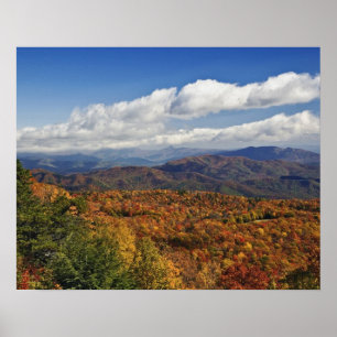 Autumn view of Southern Appalachian Mountains Poster