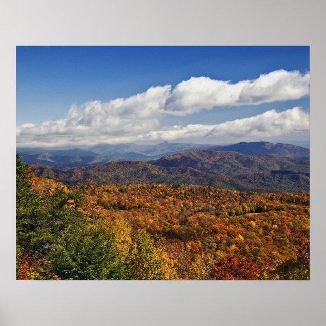 Autumn view of Southern Appalachian Mountains Poster (Front)