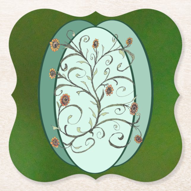 Autumn Vine  Paper Coaster (Front)