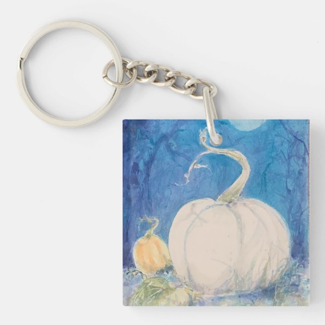Autumn Vine Pumpkin Patch Maureen Girard Fall Key Ring (Front)