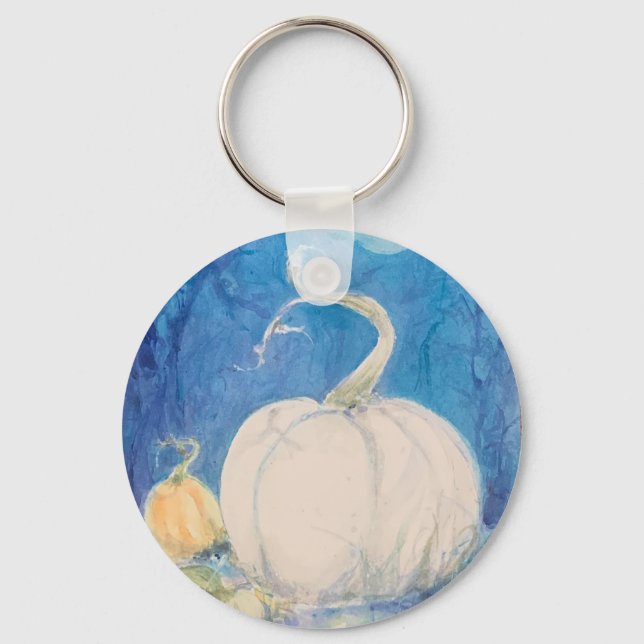 Autumn Vine Pumpkin Patch Maureen Girard Fall Key Ring (Front)