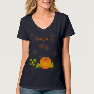 Autumn Vine Pumpkin with Customisable Text T-Shirt