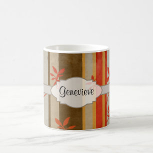Autumn Vines and Stripes Coffee Mug