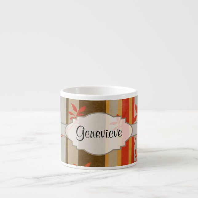 Autumn Vines and Stripes Espresso Cup (Front)
