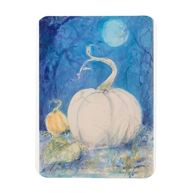 Autumn Vines Pumpkin Fall Maureen Girard Magnet (Vertical)