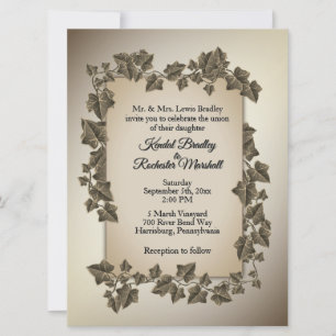 Autumn Vines Wedding Invitation 6.5" x 8.75"