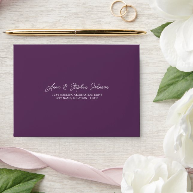 Autumn Violet Purple RSVP Return Envelope (Wedding)