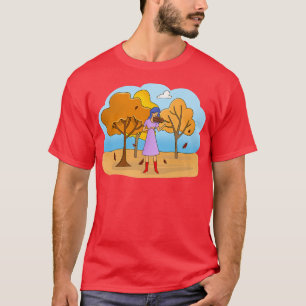 Autumn Violin Girl Cute Violinist Girl Illustratio T-Shirt