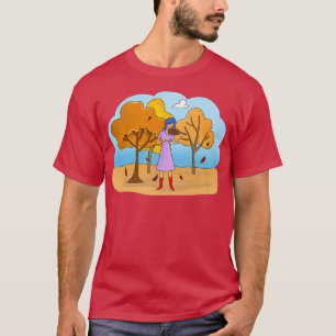 Autumn Violin Girl Cute Violinist Girl Illustratio T-Shirt