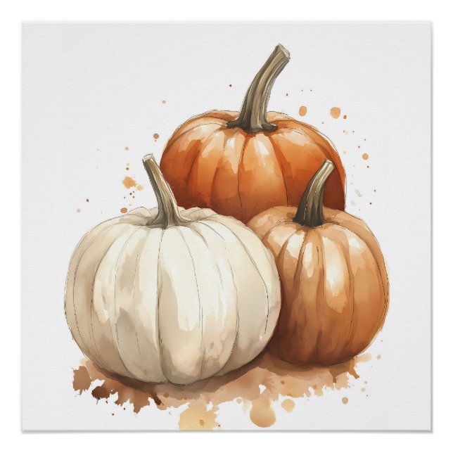 Autumn Wall Art, Pumpkin Fall Decor (Front)