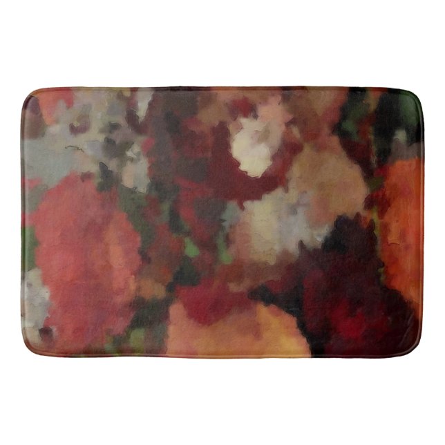 Autumn Watercolor Abstract Bath Mat (Front)