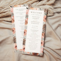 Autumn Watercolor Boho Wedding Program