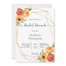 Autumn Watercolor Bridal Brunch Invitation