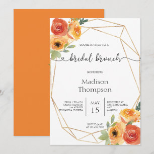 Autumn Watercolor Bridal Brunch Invitation