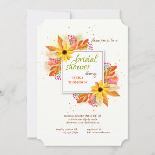 Autumn Watercolor Bridal Shower Invitation