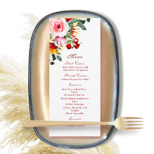 Autumn Watercolor Floral Dark Red Gold Sunflower Programme