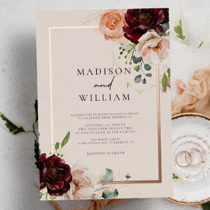 Autumn Watercolor Floral Elegant Wedding