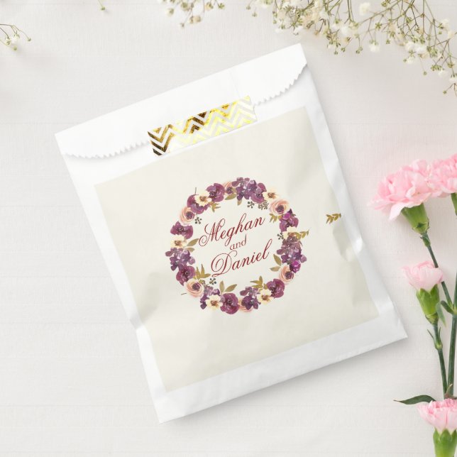 Autumn Watercolor Floral Wedding Favour Bags (Sealed)