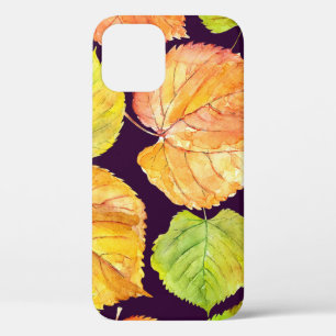 Autumn watercolor florals, seamless pattern. iPhone 12 case