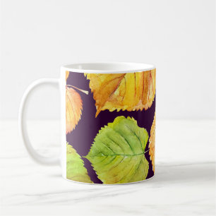 Autumn watercolor florals, seamless pattern. coffee mug