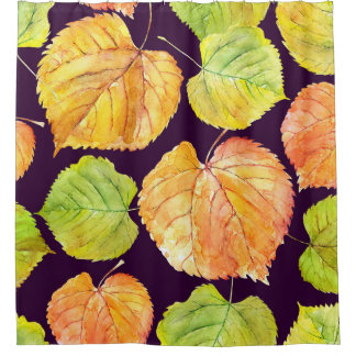 Autumn watercolor florals, seamless pattern. shower curtain