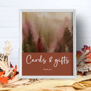 Autumn Watercolor Forest Terracota cards and gifts Poster