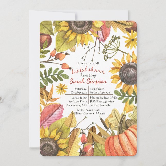 Autumn Watercolor Invitation (Front)