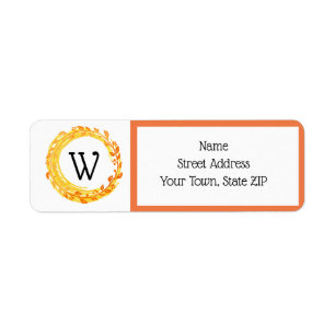 Autumn Watercolor Leaf Swirl Orange Yellow