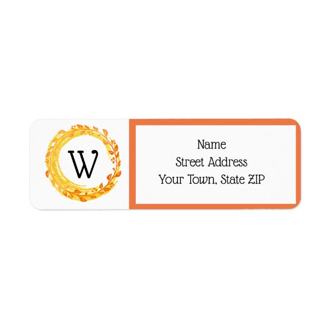 Autumn Watercolor Leaf Swirl Orange Yellow (Front)