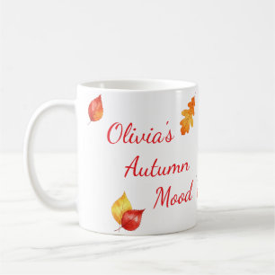 Autumn Watercolor Leaves – Personalised Fall Frame Coffee Mug