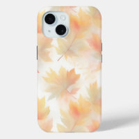 Autumn watercolor pastel leaves background